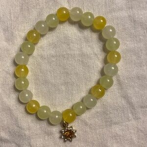 A handmade glass bead bracelet